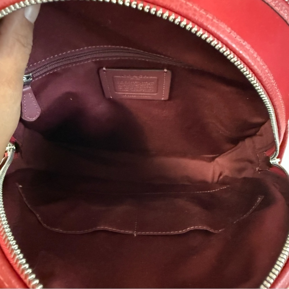 NWT Coach Red Nylon Backpack Minimalist Preppy Academia Designer School Bag - Picture 11 of 13